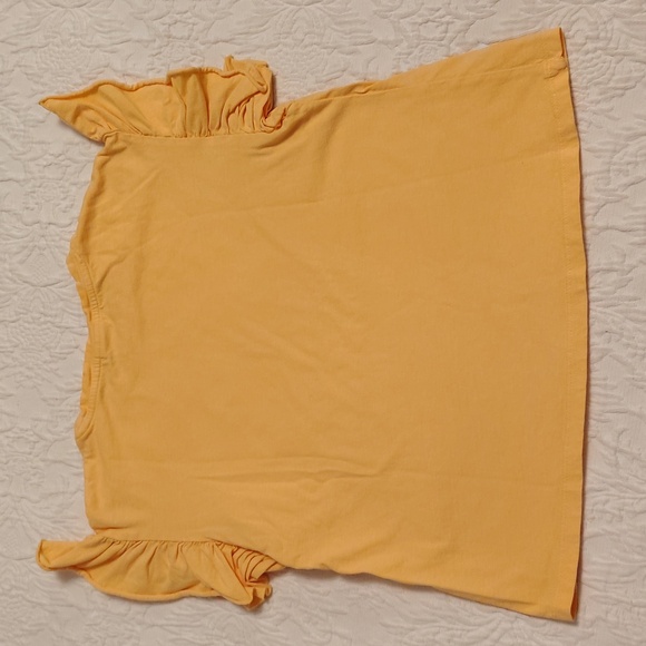 Zara Mustard Ruffle Sleeve Tee - Picture 4 of 6